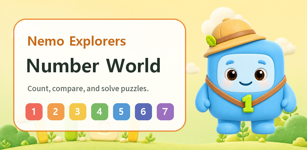 Number games, puzzles, and Nemo featured in the Number World artwork