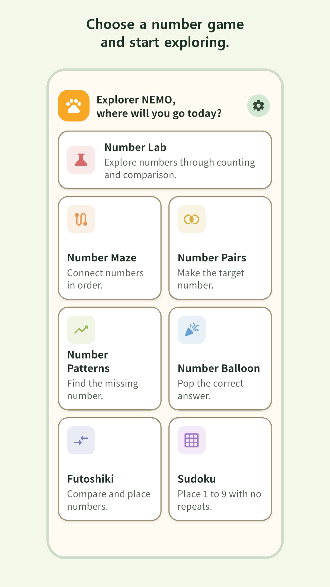 Number World home screen