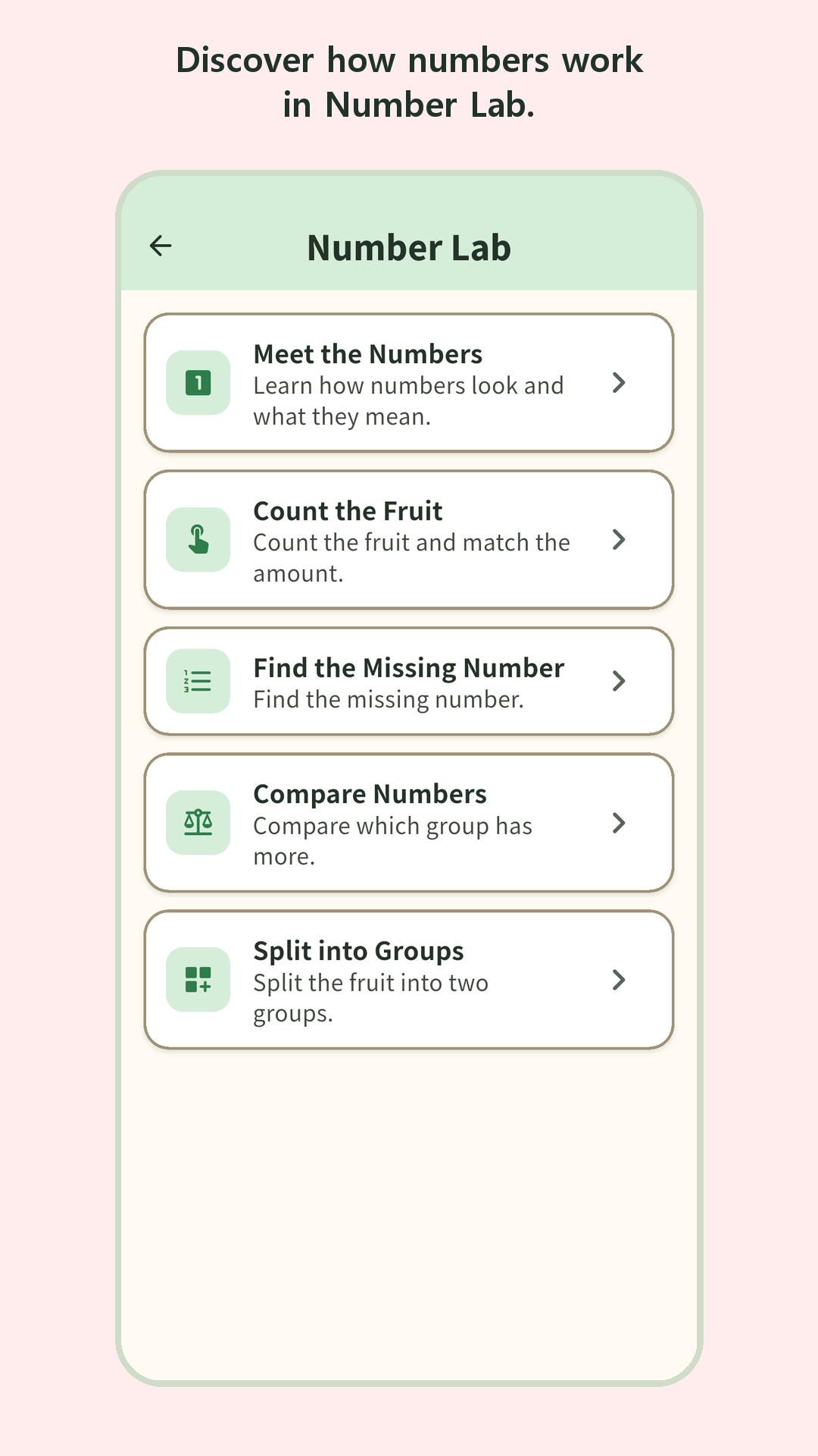 Number Lab screen