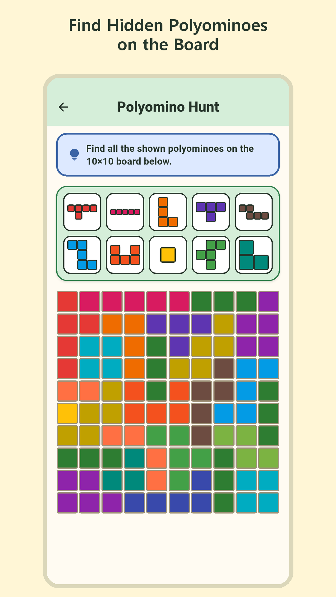 Find Polyominoes screen