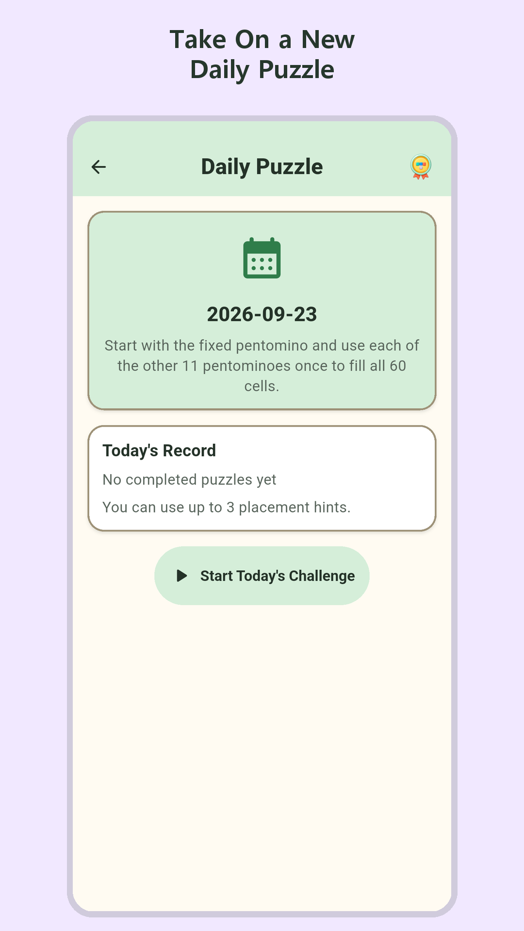 Daily Puzzle screen