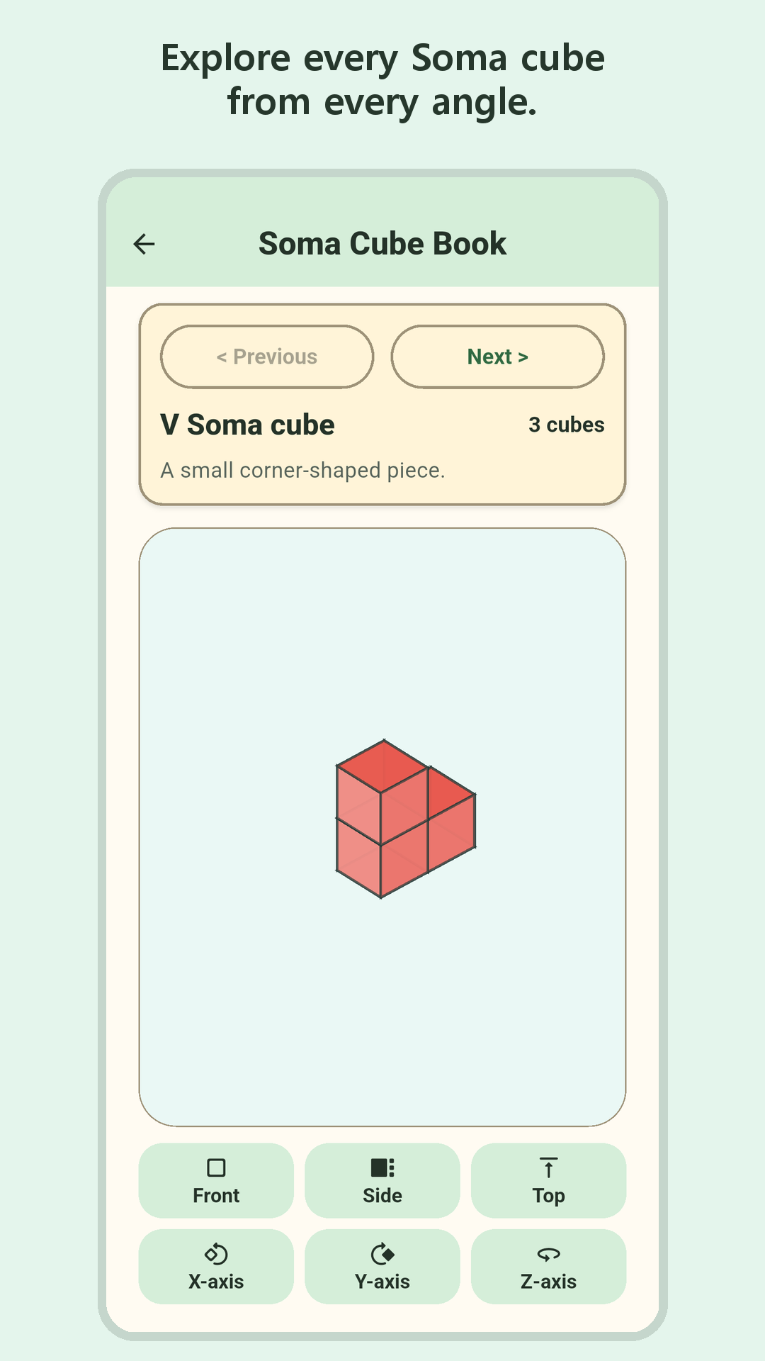 Soma Cube Book screen