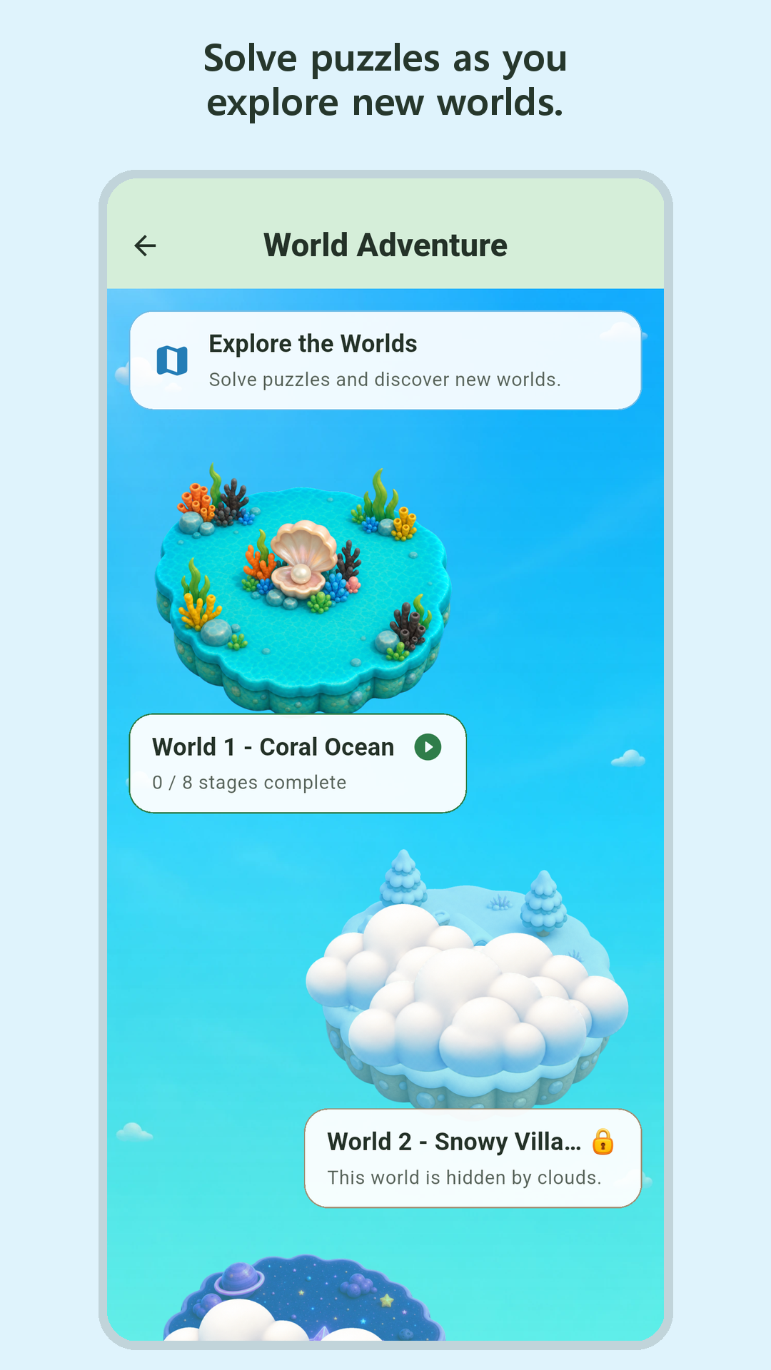 World Adventure screen
