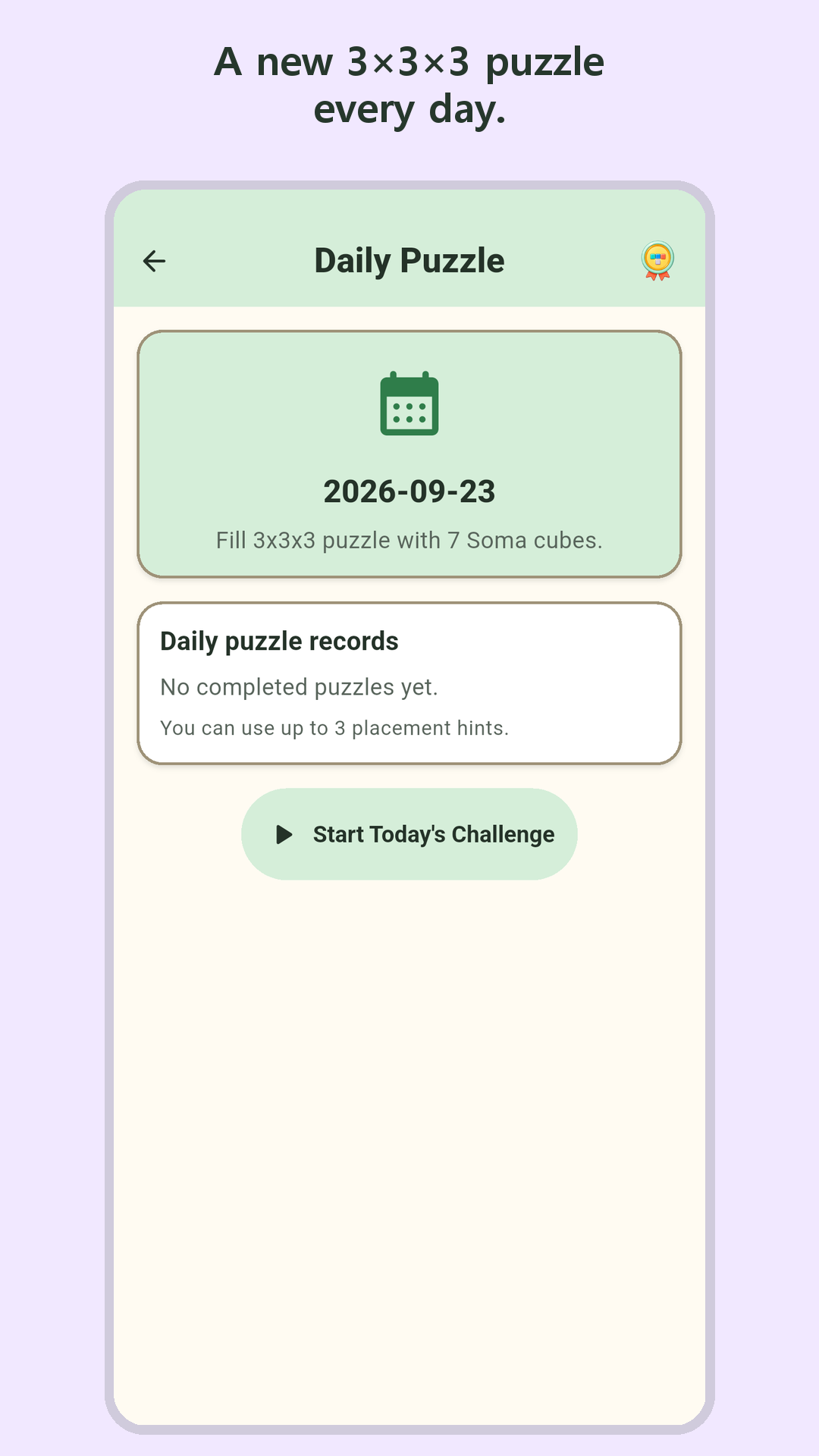 Daily Puzzle screen